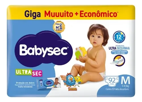 Fralda Babysec Ultra Giga M 92 Unidades
