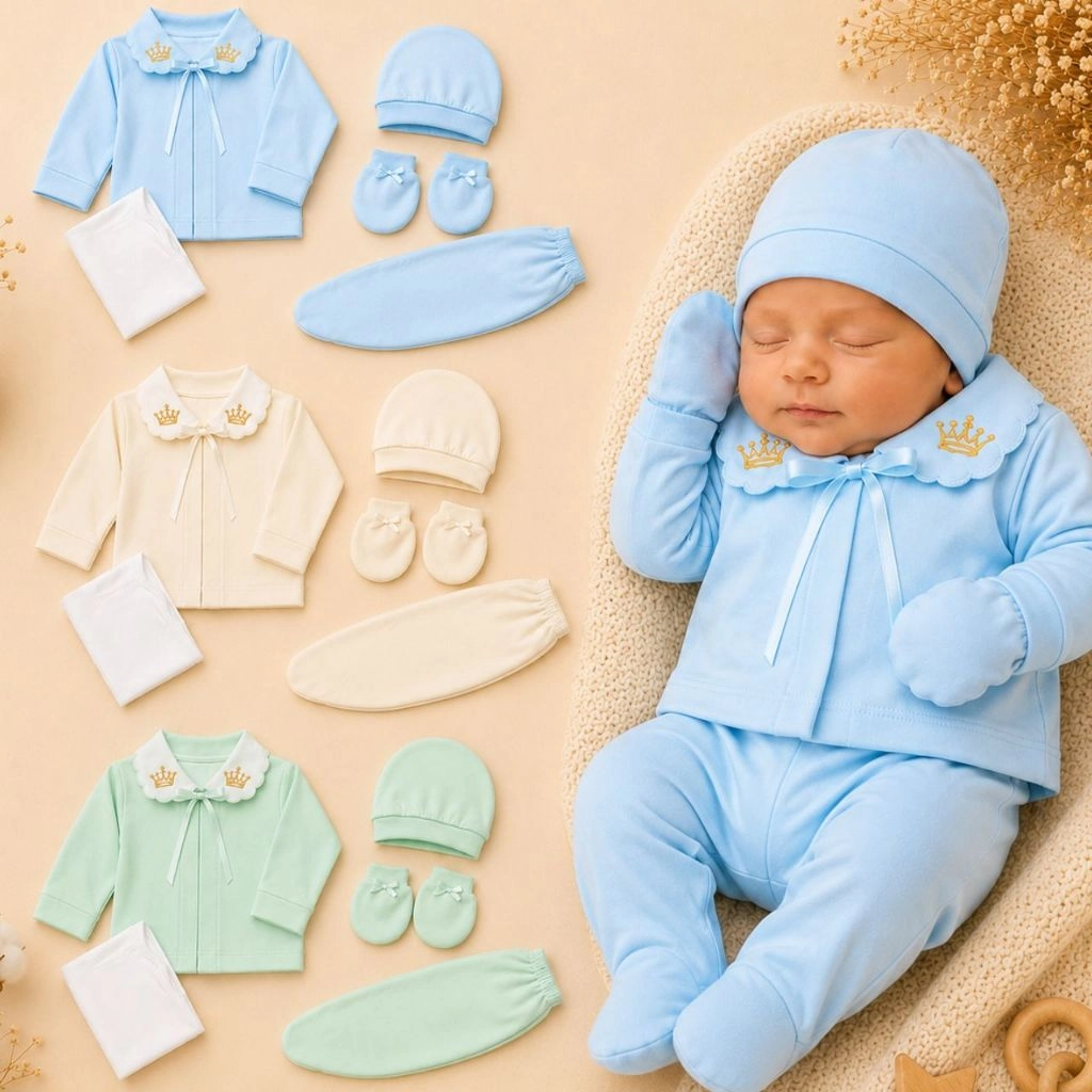 Conjunto Pagão Bebê Recém Nascido 100% Algodão Menino Menina Infantil Antialérgico Gola Bordada