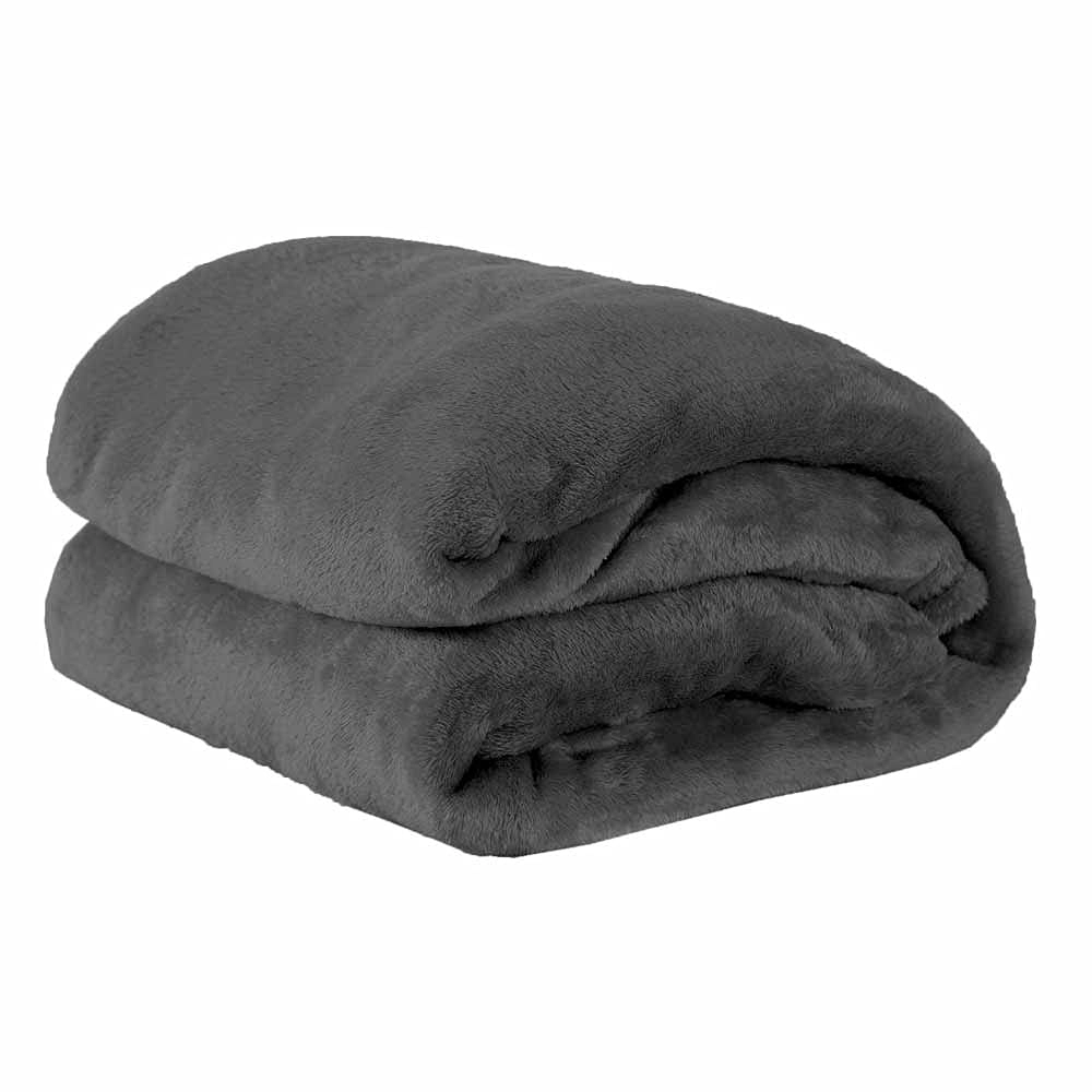 Cobertor Casal Manta Microfibra Fleece Toque Aveludado Macio 01 Peça Chumbo