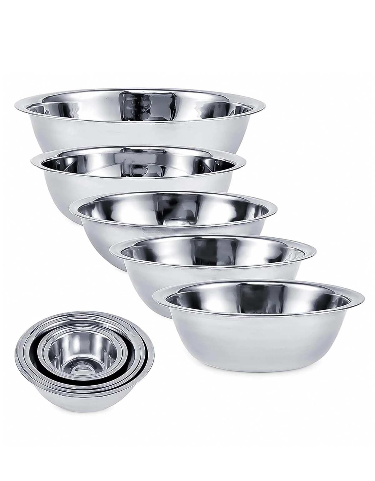 Jogo de Tigelas Inox Bowls Bacias Saladeiras Resistentes Cozinha