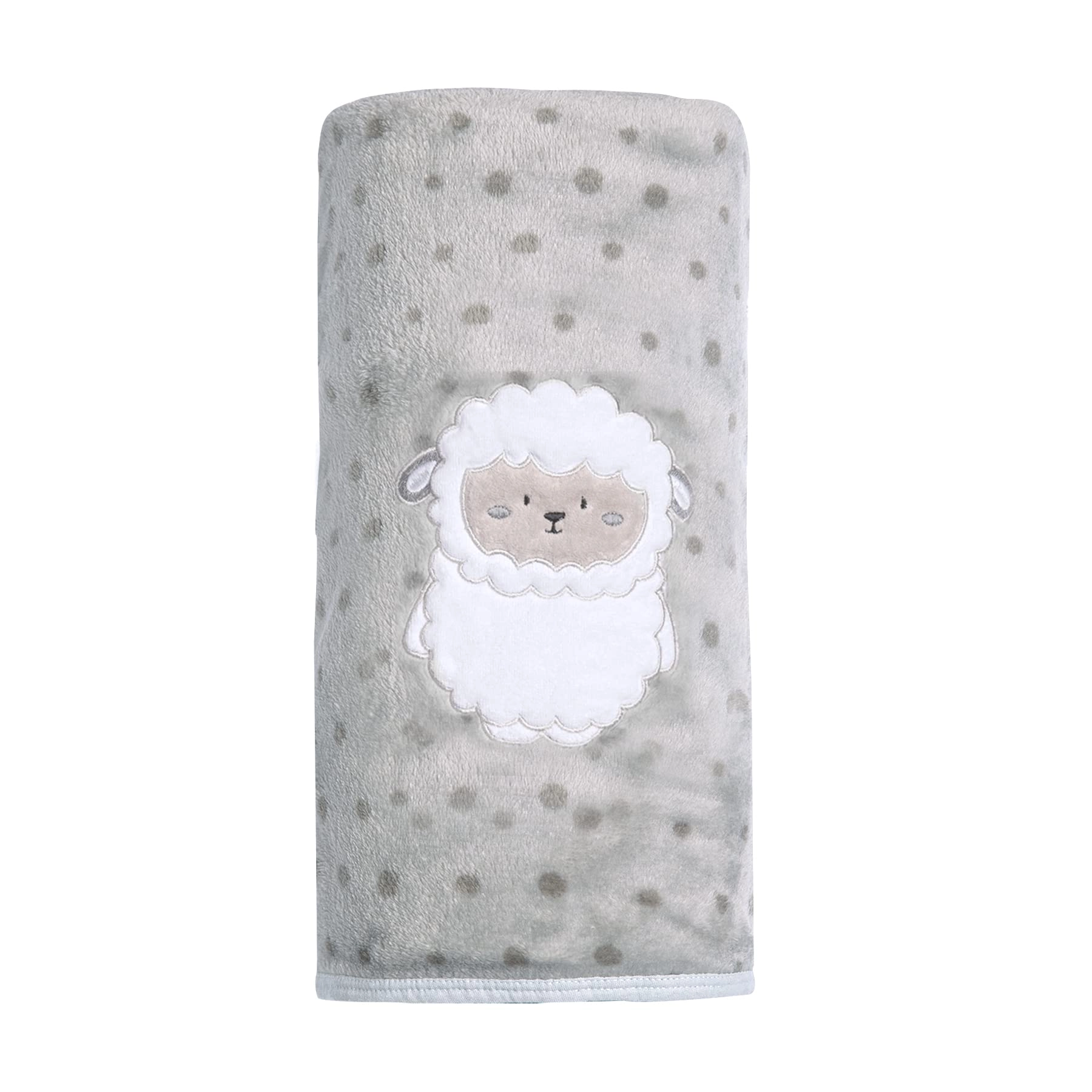 Cobertor Bordado de Microfibra Papi Friends 1.10m x 90cm 1 Unidade, Ovelha Gil