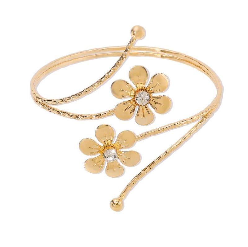Bracelete feminino minimalista dourado ajustável para braço superior joia deusa grega