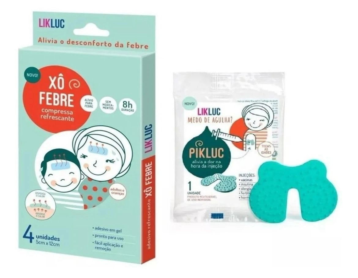 Kit Vacina com 1 Pikluc Alívio da Injeção + Xô Febre cx com 4 unidades - Likluc : Beleza