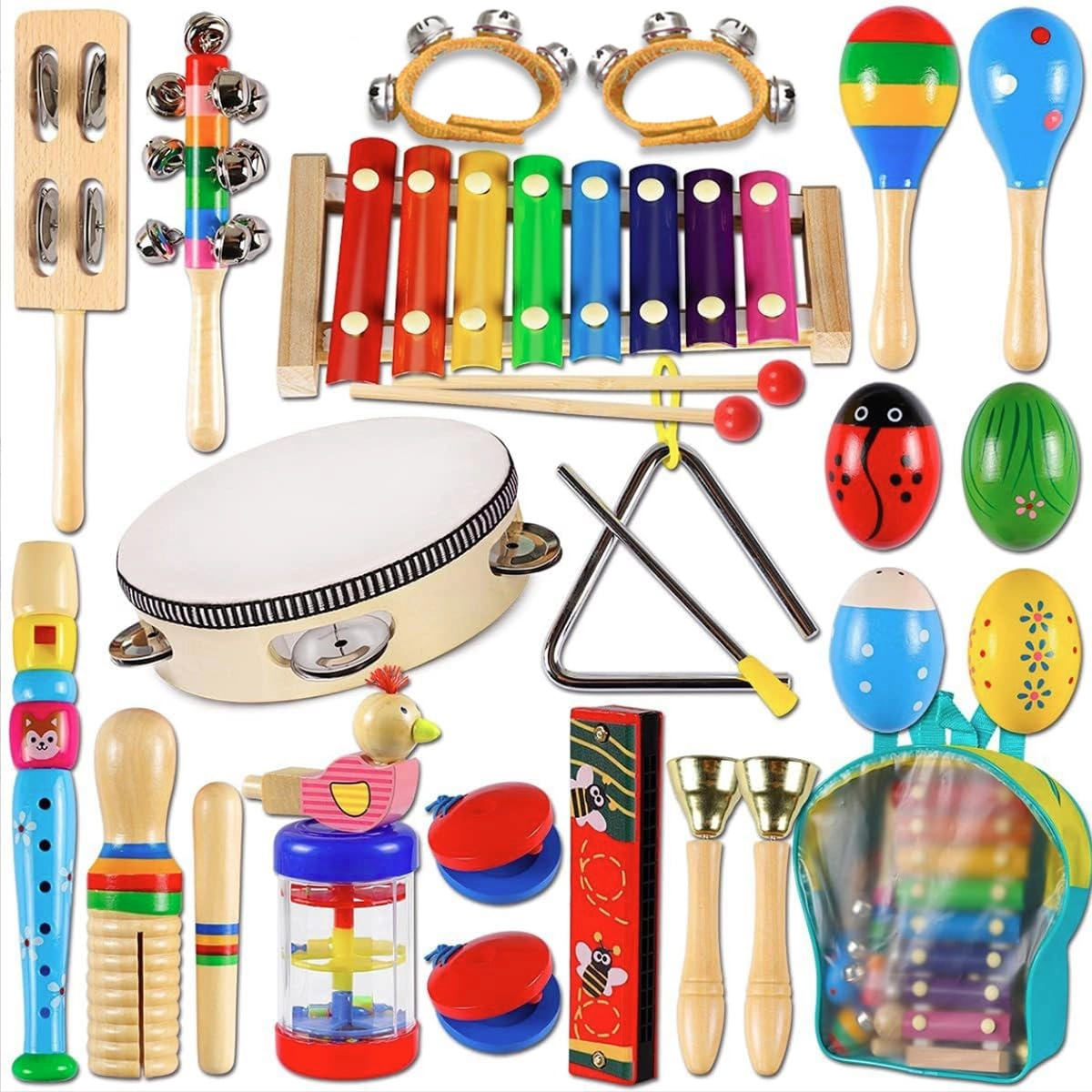 Instrumentos Musical Set de Percussão de Madeira Brinquedos Educativo | Brinquedos Educativo Infantis : Brinquedos e Jogos