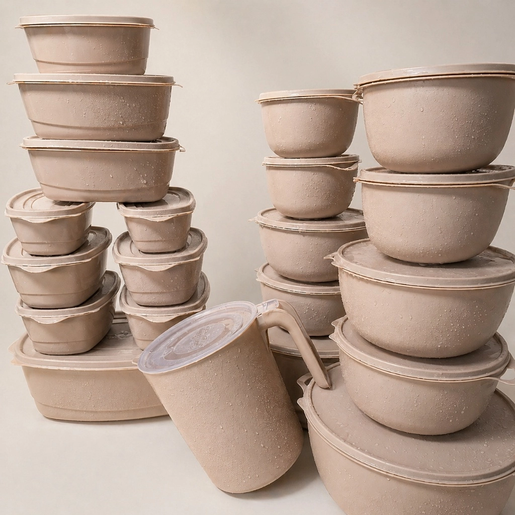 21 Potes Plásticos Multiuso com Tampa para Mantimentos, Alimentos e Marmitas