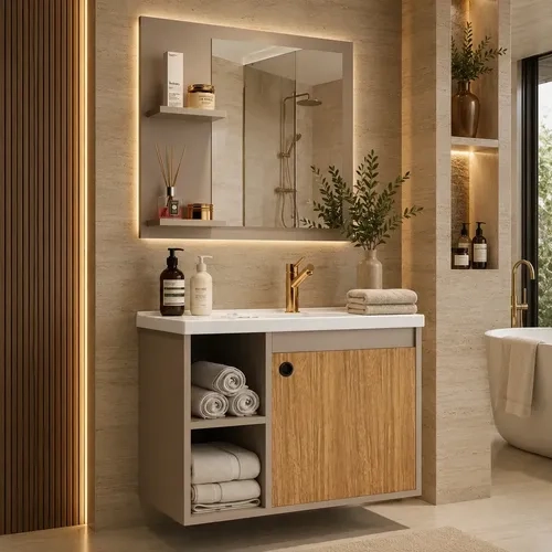 Armario Gabinete Banheiro com Cuba E Espelheira Conjunto completo Fendi Hannover