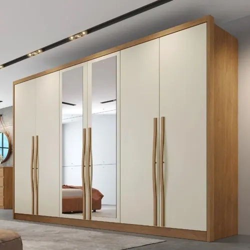 Guarda-Roupa Casal Reno de MDF com 6 Portas, 6 Gavetas e Espelho
