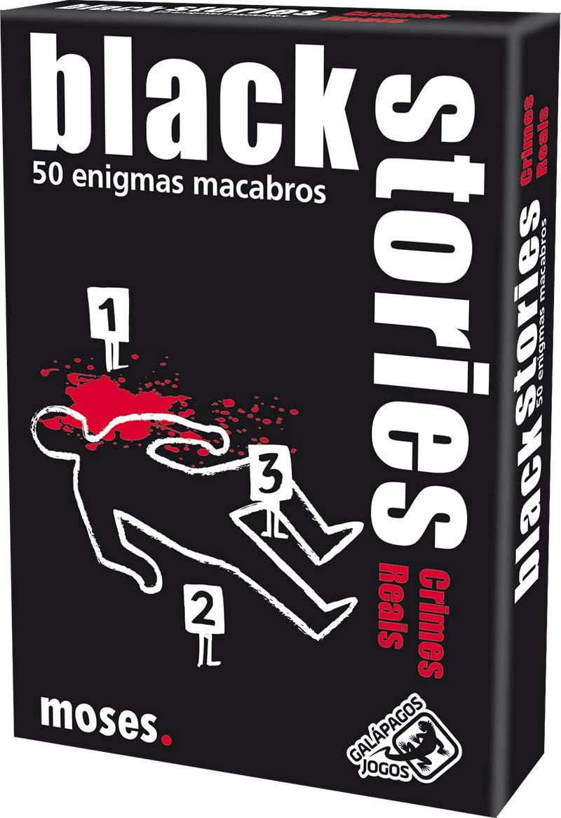 asmodee, Black Stories: Crimes Reais, Jogo de Enigmas para Amigos, 2+ jogadores, 15 minutos por partida