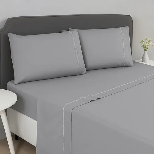 Jogo De Lençol Cama Casal 3 Peças 600 Fios Ponto Palito Luxo