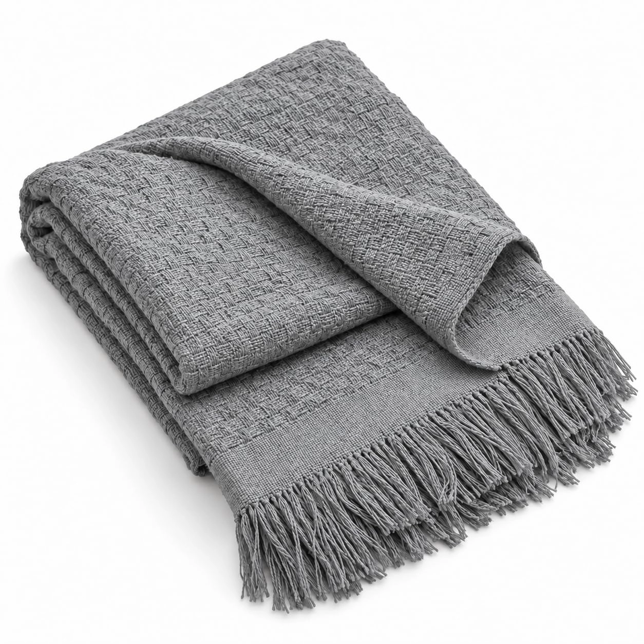 Decolab Manta para Sofá Toque Macio Boho Chic com Franjas Stone