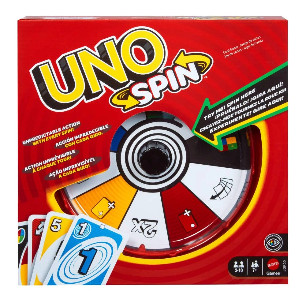 UNO Jogo de Tabuleiro Spin Novo para crianças a partir de 7 anos