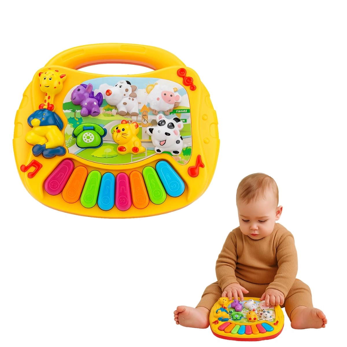 Brinquedos Educativos 1 ano Teclado Musical Infantil Mini Piano Sortido Animal Divertido Sonoro Brinquedo Para Bebe