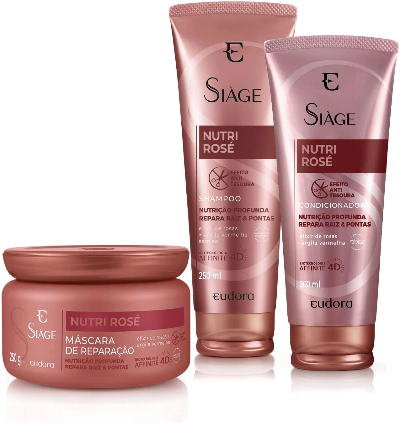 Eudora Kit Siàge Nutri Rosé Shampoo + Condicionador + Máscara