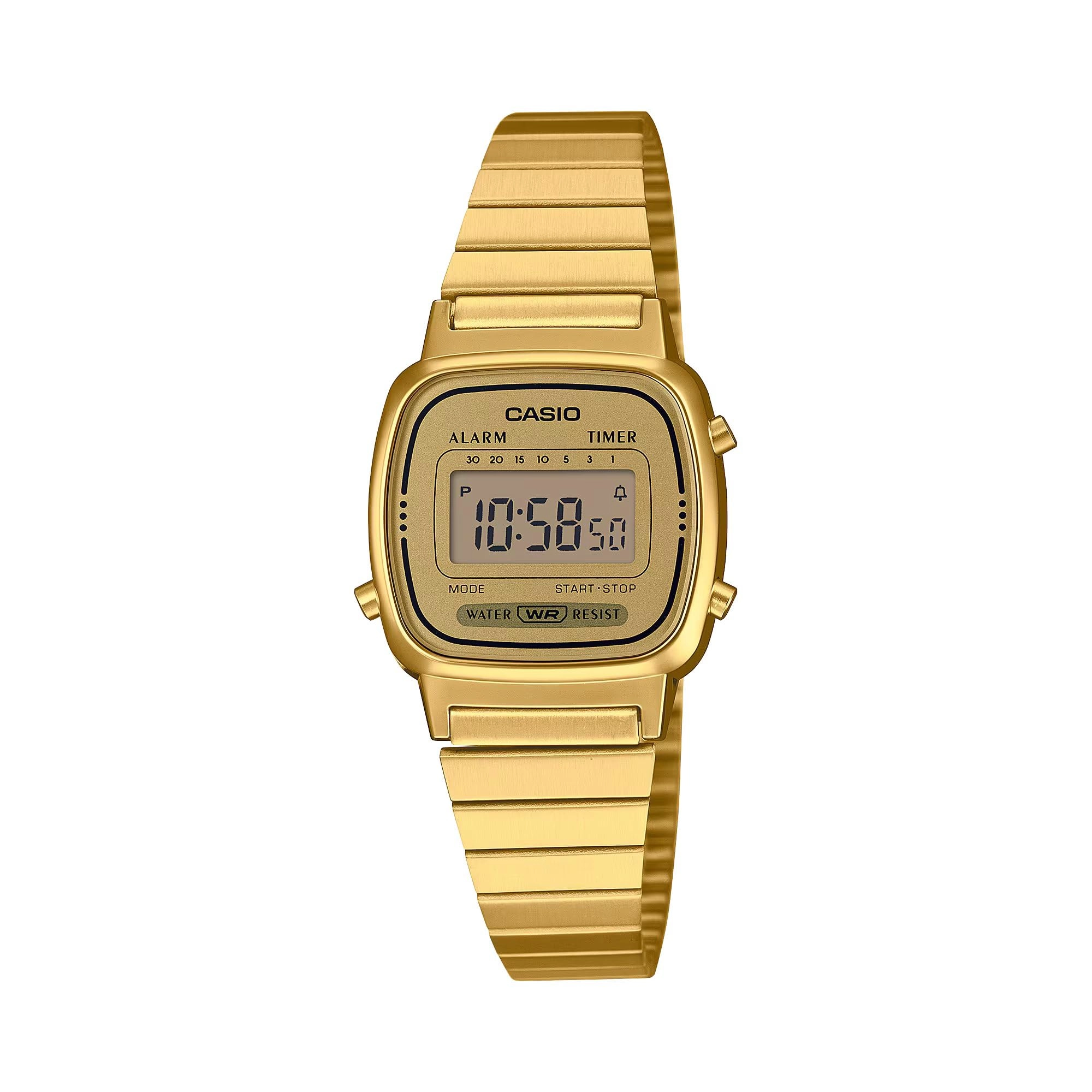 "Relogio Casio Vintage Feminino Digital, Caixa de 2,46 Cm, Pulseira de METAL, WR - LA670WGA-9DF"