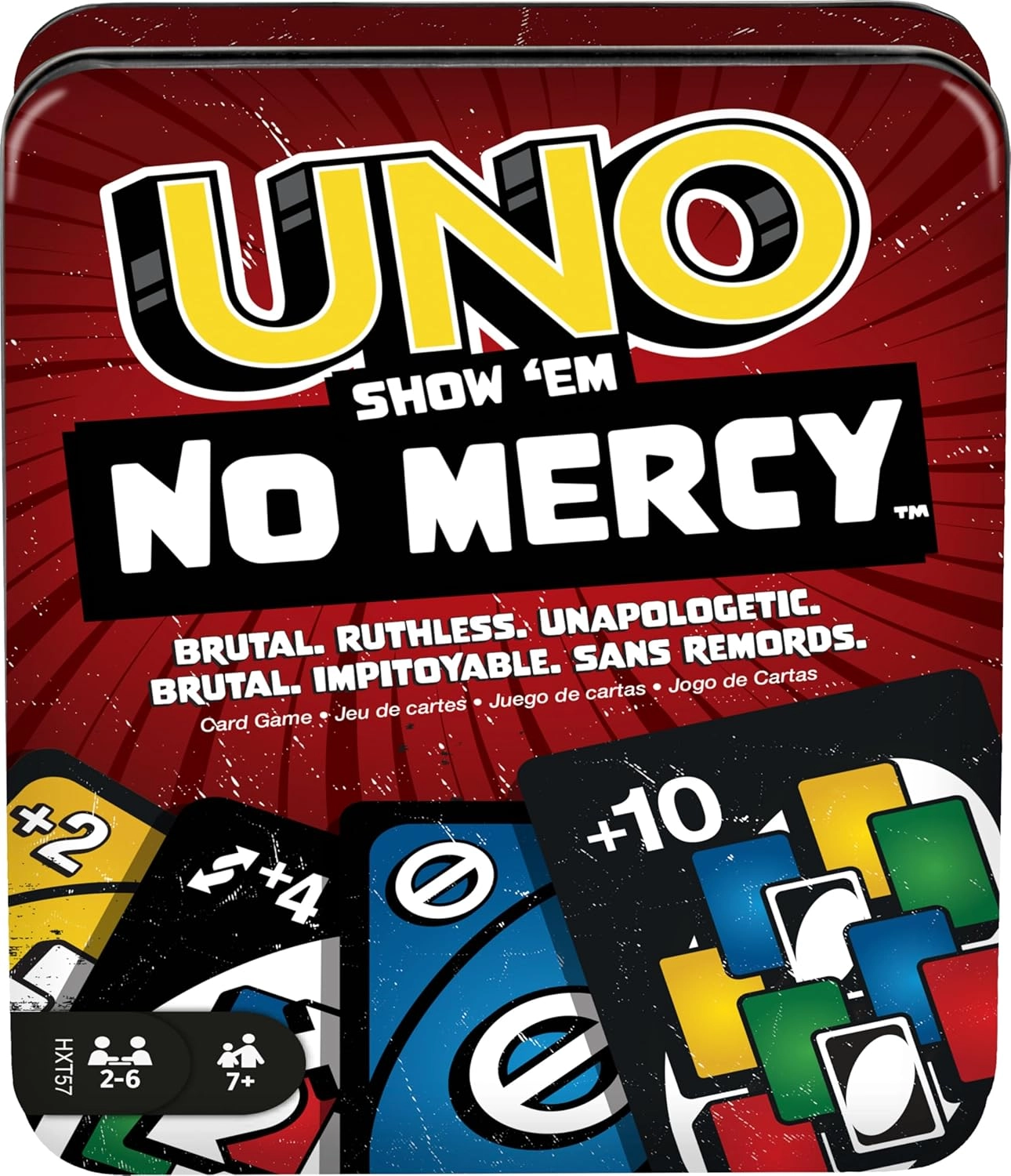 UNO Jogo de Cartas No Mercy Metálico para crianças a partir de 7 anos : Brinquedos e Jogos