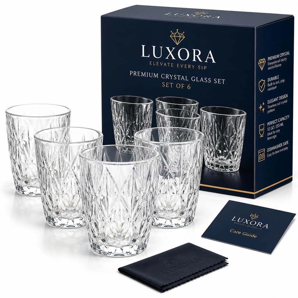 Jogo de Copos Alexandria Diamond de Vidro 300ml