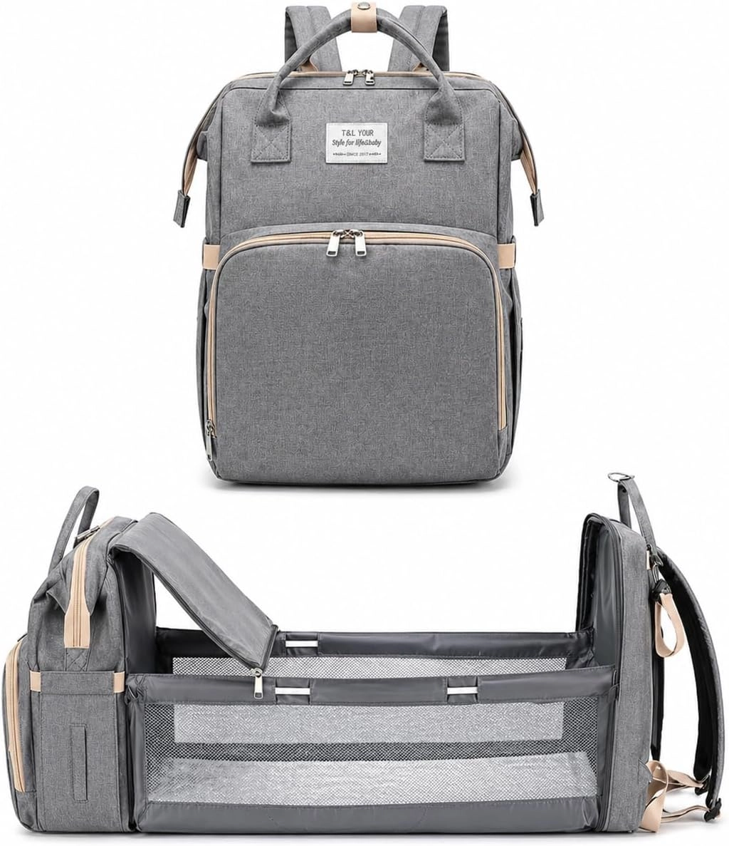 Bolsa Maternidade Multifuncional com Berco Portatil Mochila Resistente para Mamae e Bebe : Bebês