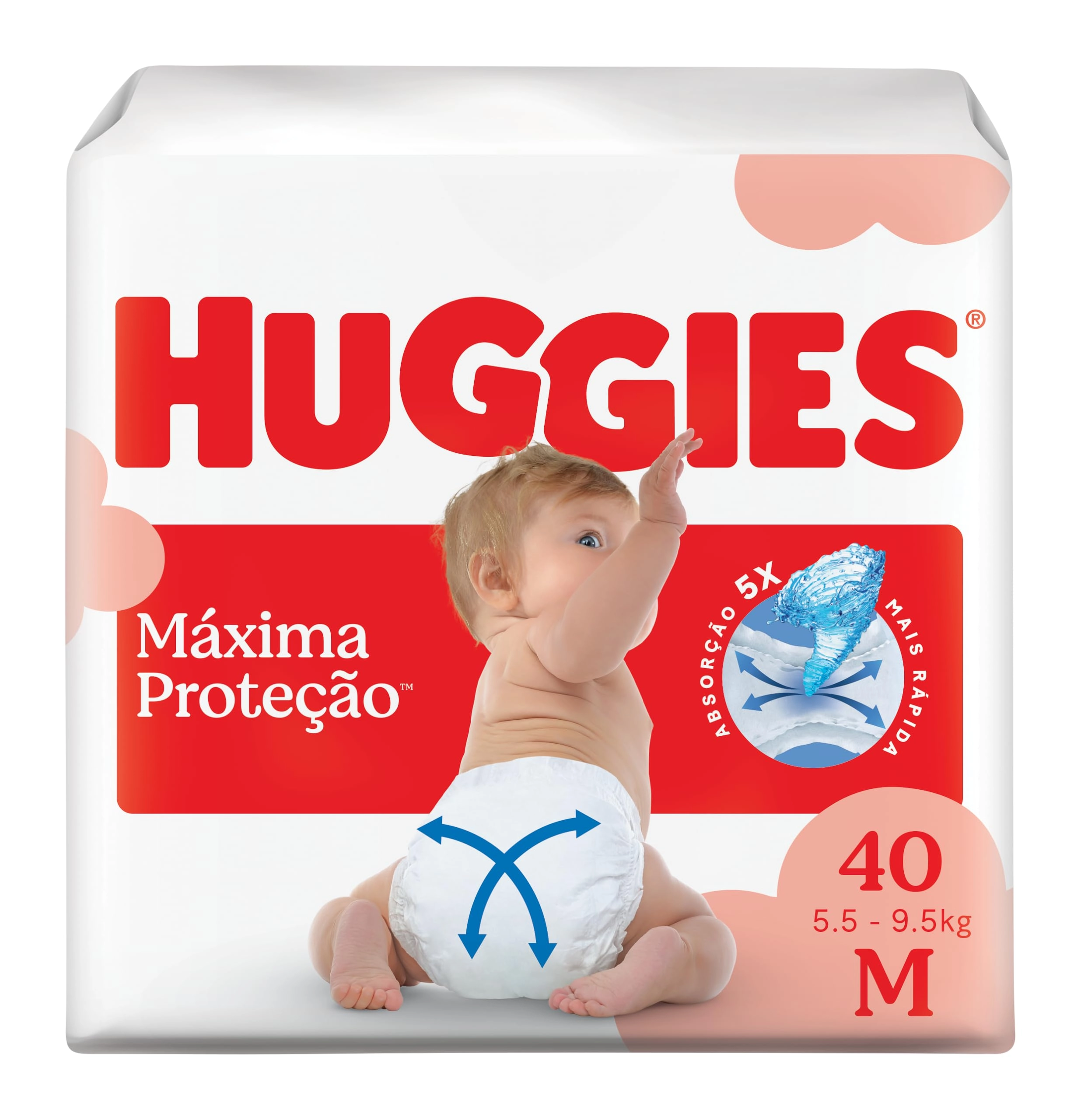 Fralda Descartável Huggies Máxima Proteção Tamanho M 40 unidades – Nova fralda Supreme Care aberta com tecnologia Xtra-Flex, canais em X que se adaptam aos movimentos e máxima proteção sem fralda caída (embalagem pode variar)
