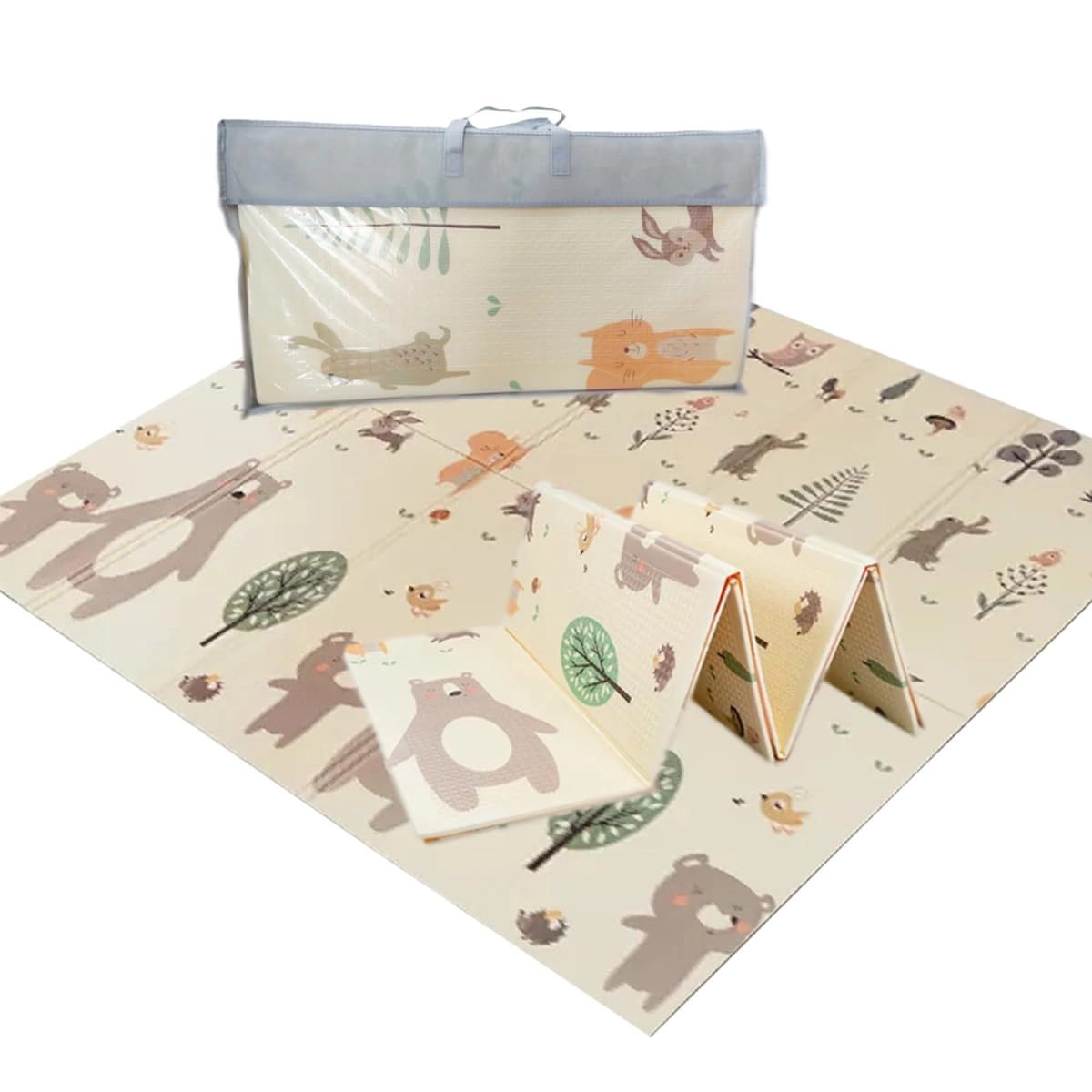 Tapete Infantil Emborrachado Térmico Antiderrapante Dobrável Atividades Dupla Face 6mm 1,80x1,50m