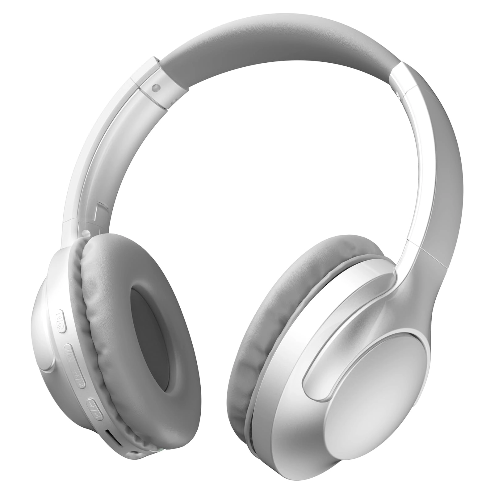 Fone de Ouvido Bluetooth 5.2 Sem Fio Headset, Cancelamento de Ruído 6.0, 10h Bateria, Conforto Premium Design Dobrável Headphone Over-Ear, Conexão Estável, Prata Cinza