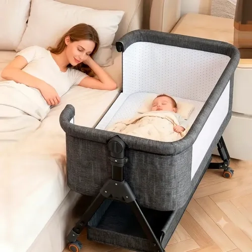 Berço Portatil Americano Acoplado Moises Bebe Balanço Mosqueteiro I Love Baby ®