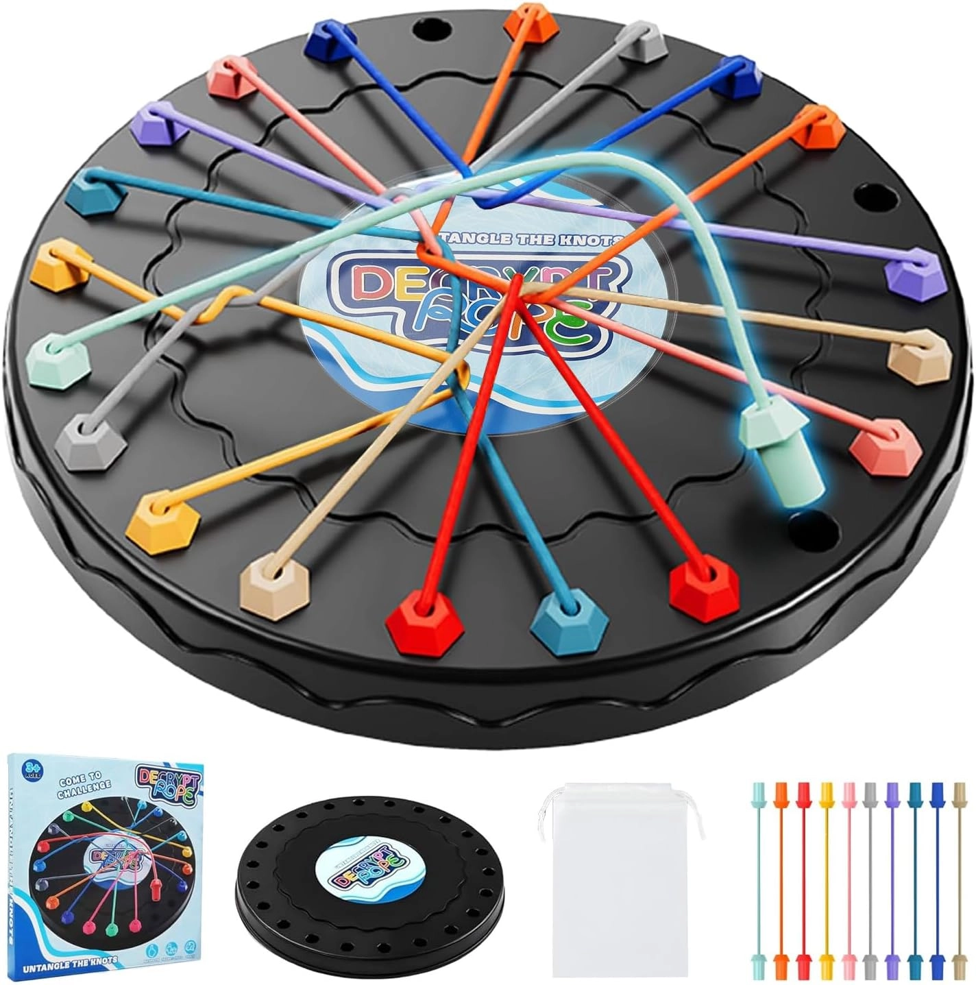 Yeopopshop Jogo De Desembaraçar Cordas Brainy Knots, Quebra-Cabeça De Desatar Torcido, Desafio De Amarrar No Tabuleiro De Estratégia, Perfeito Para Interação Entre Pais E Filhos, Brinquedo Para Aliv
