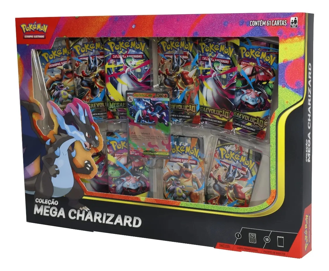 Box Pokémon Coleção Mega Charizard Inferno X