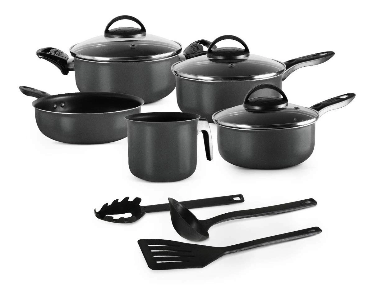 Conjunto De Panelas 08 Peças Preto Antiaderente Elegan : Cozinha