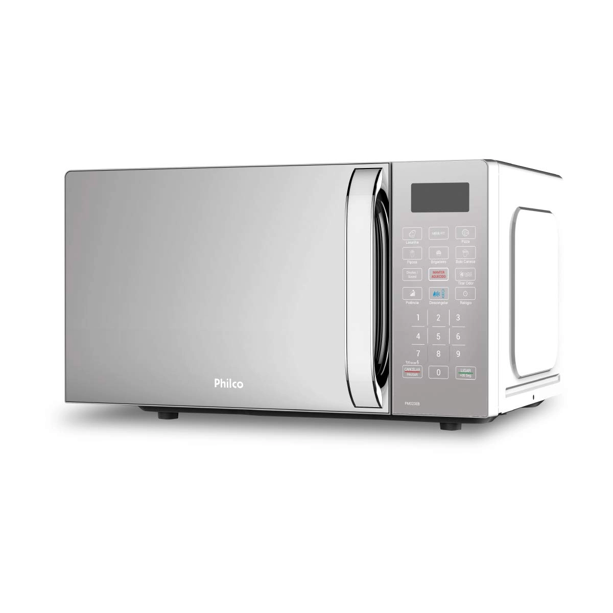 Micro-ondas Philco 20 Litros Limpa Fácil Espelhado Branco PMO23EB - 220V