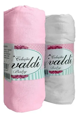 Kit2 Lençol Liso Vivaldi Com Elástico Para Berço Americano