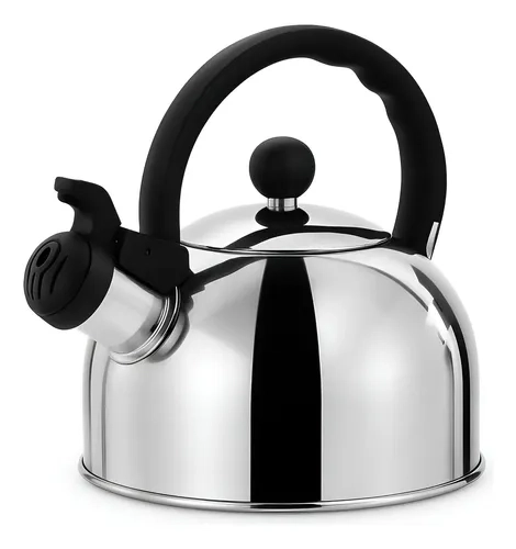 Chaleira Inox Indução Bule De Café Cha Com Apito 2 Litros