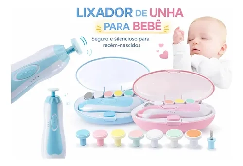 Cortador Aparador De Unha Mão E Pé Bebê Criança Elétrico Cor Rosa