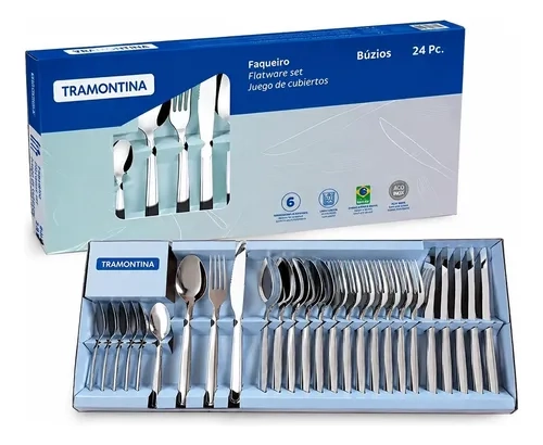 Faqueiro Tramontina Búzios 24 Peças Aço Inox Jogo Talheres