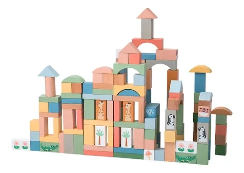 Blocos Montar Phoohi Safari Animais 120 Peças Infantil