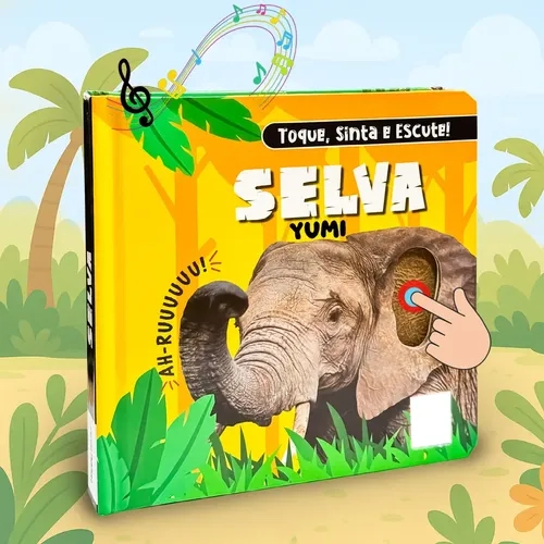 Livro Para Bebê Animais Da Selva Com Sons E Texturas Premium