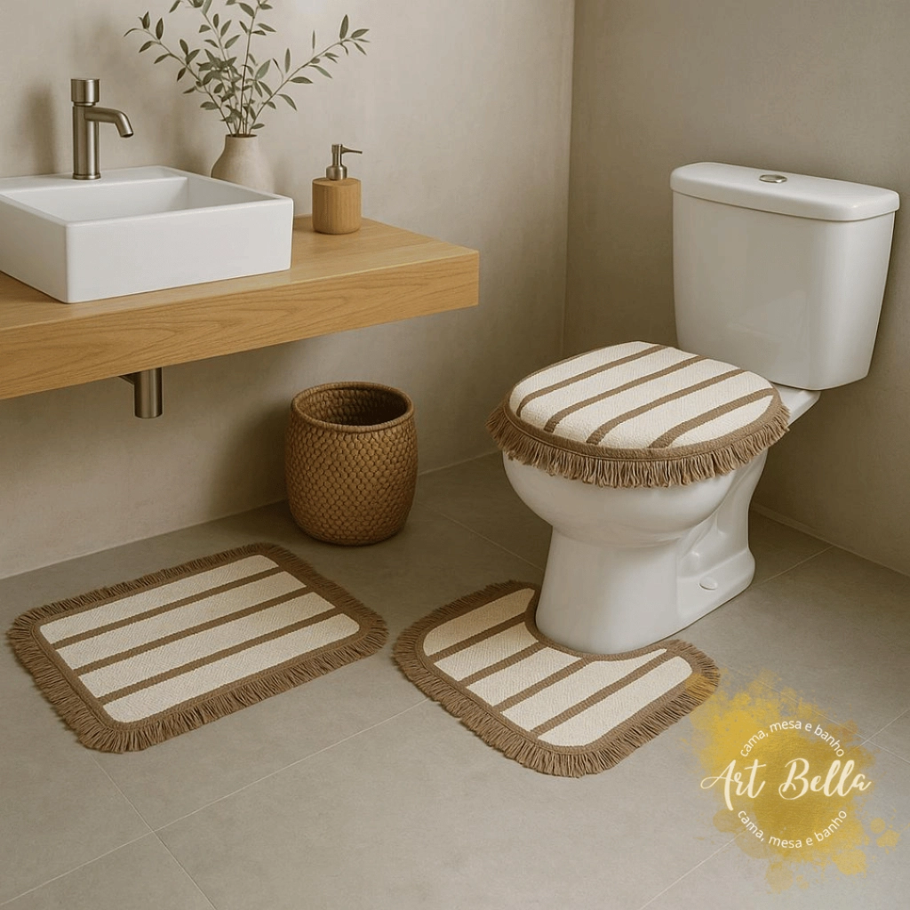 Kit Tapete para Banheiro 3 Peças Luxo Varias cores Promo