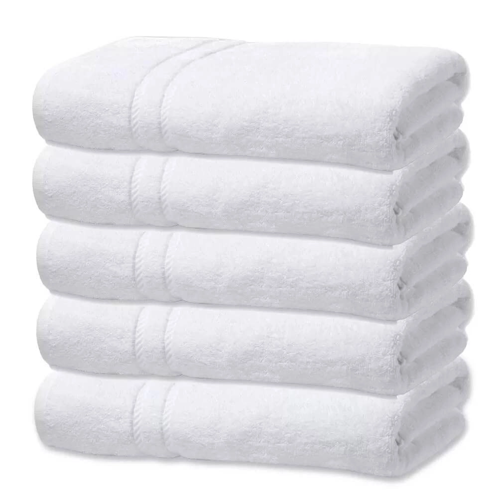 Kit 6 Toalhas de Rosto Branca Hotel Macia Felpuda - Prata - Costura Dupla Reforçada (Branco Off White)