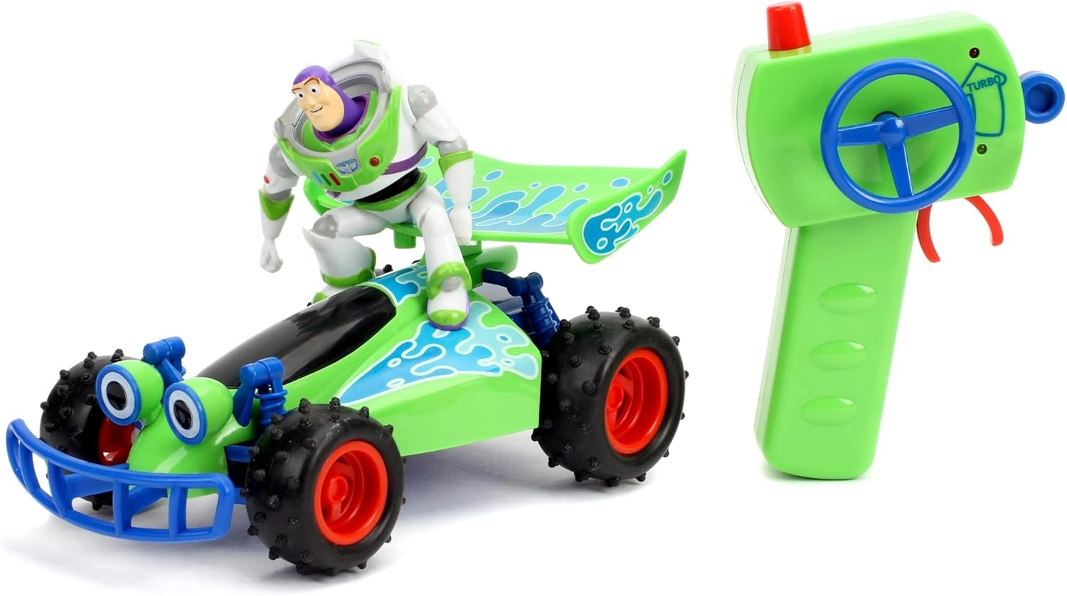Jada Disney Pixar Toy Story 4 Turbo Buggy W/ Buzz Lightyear Radio Control Vehicle, 2.4 Ghz, 1: 24, Multi