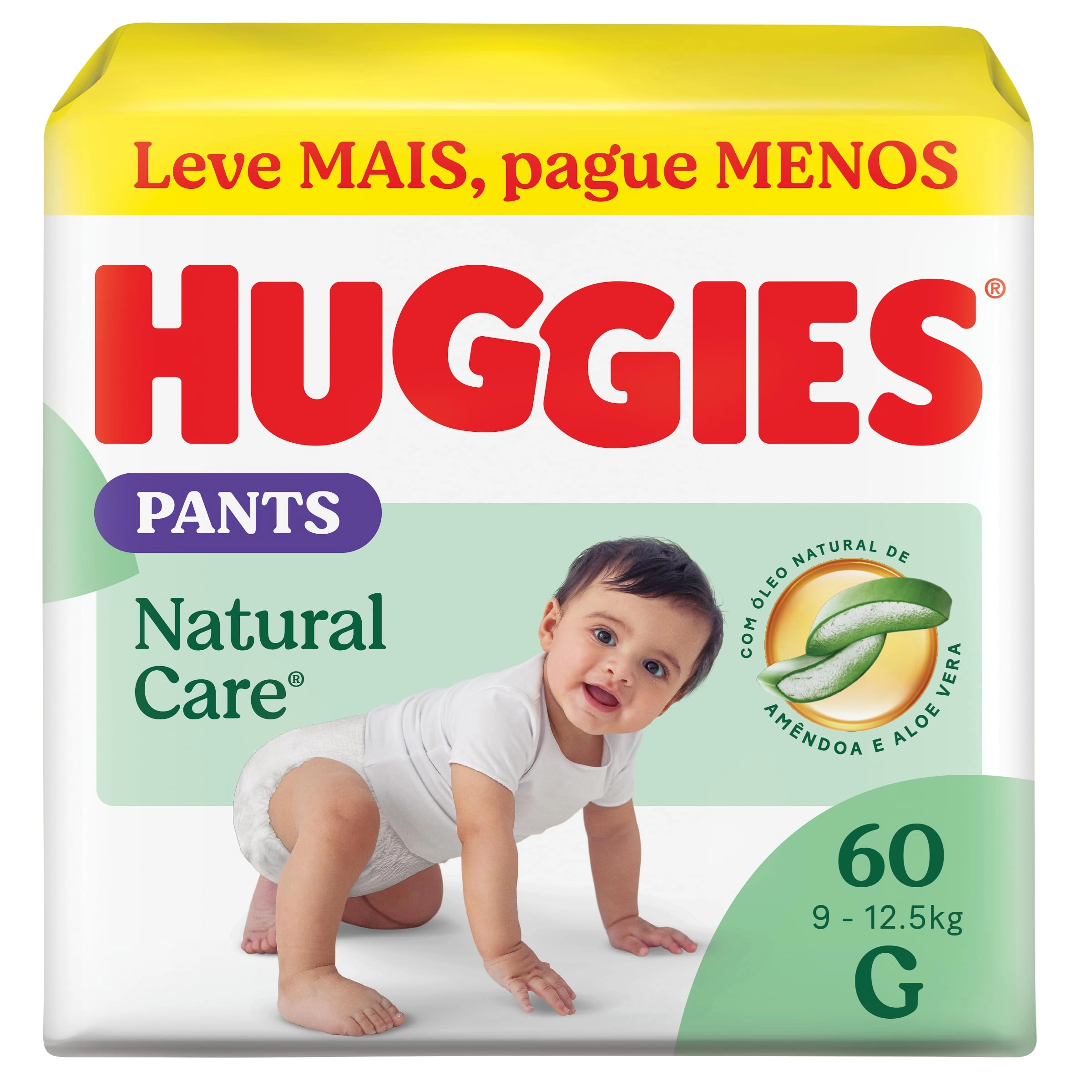Huggies Fralda Pants Premium Natural Care G - 60 Un