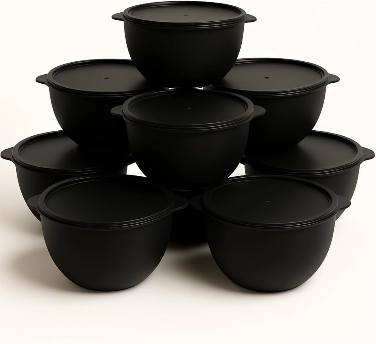 Jogo 10 Potes Bowl Aptos Para Freezer, Micro-ondas Multiuso (Preto) : Cozinha