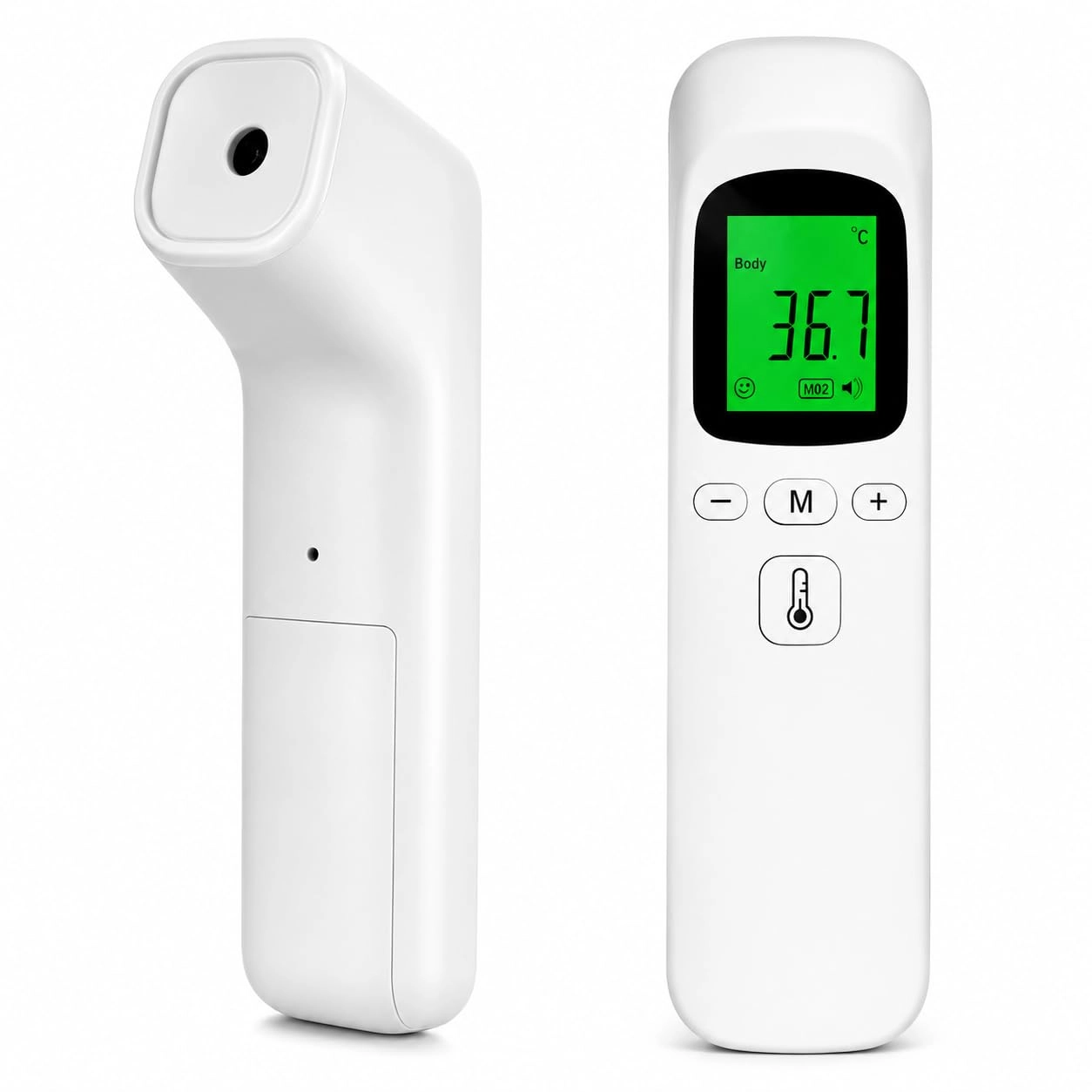 Termômetro Digital Infravermelho de Testa Sem Contato para Bebê e Adulto, Leitura em 1 Segundo, Também Mede Mamadeira e Água do Banho, Alerta Sonoro, Memória 32 Medições, Visor LCD °C/°F