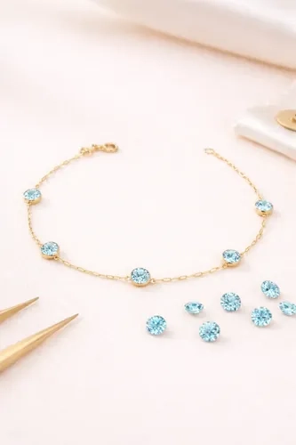 Pulseira Ouro 18k 750 Pedras De Zircônias 5mm