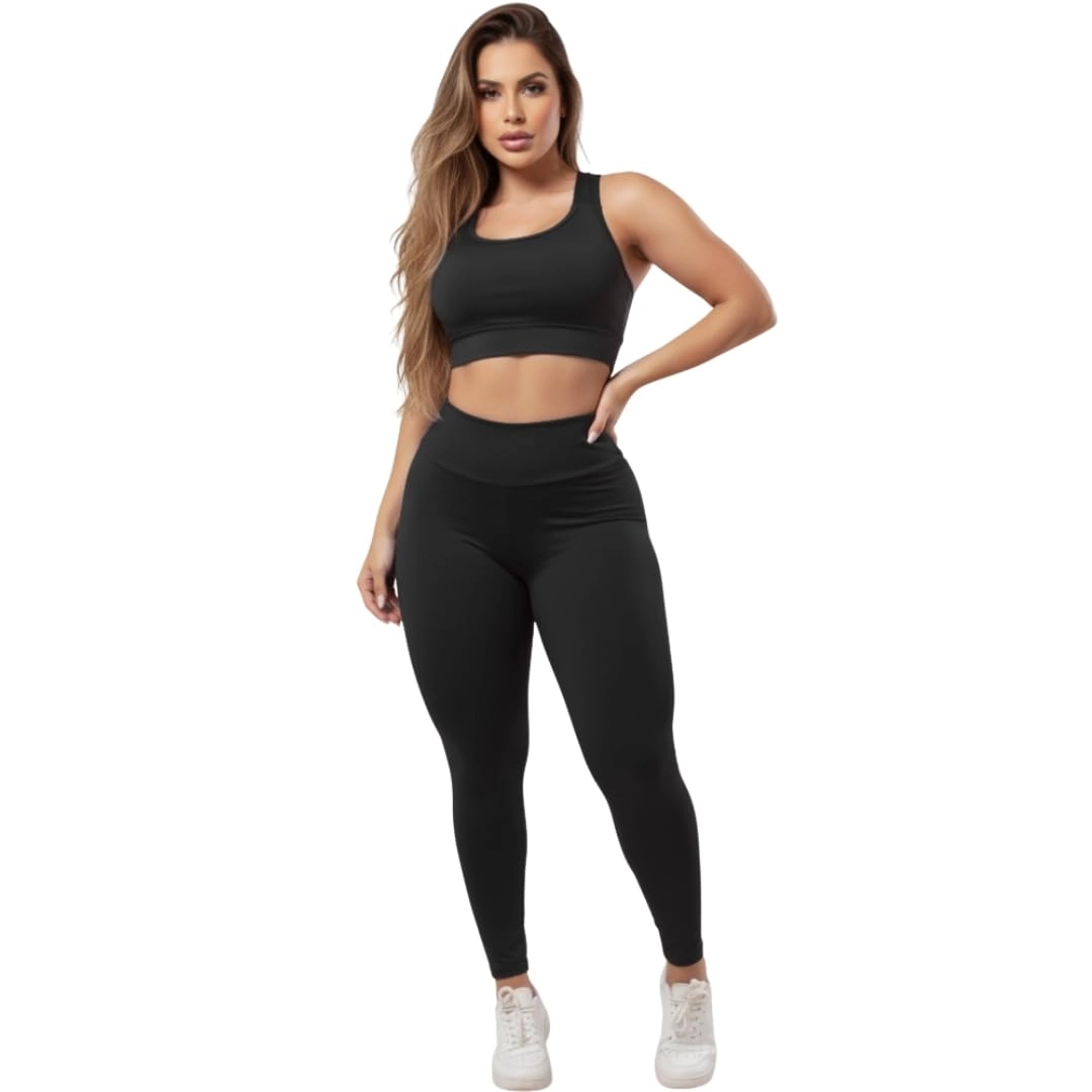 Conjunto Calça Legging e Top Fitness Roupas Femininas para Academia