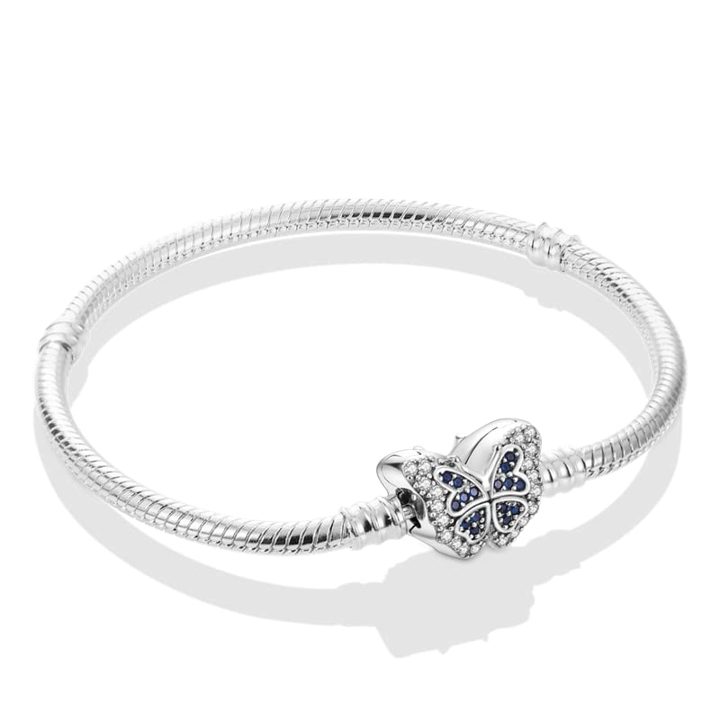 Pulseira Borboleta Cravejado de com Zirconia. LInda! Compatíveis com berloques de prata de todas as marcas (18cm)