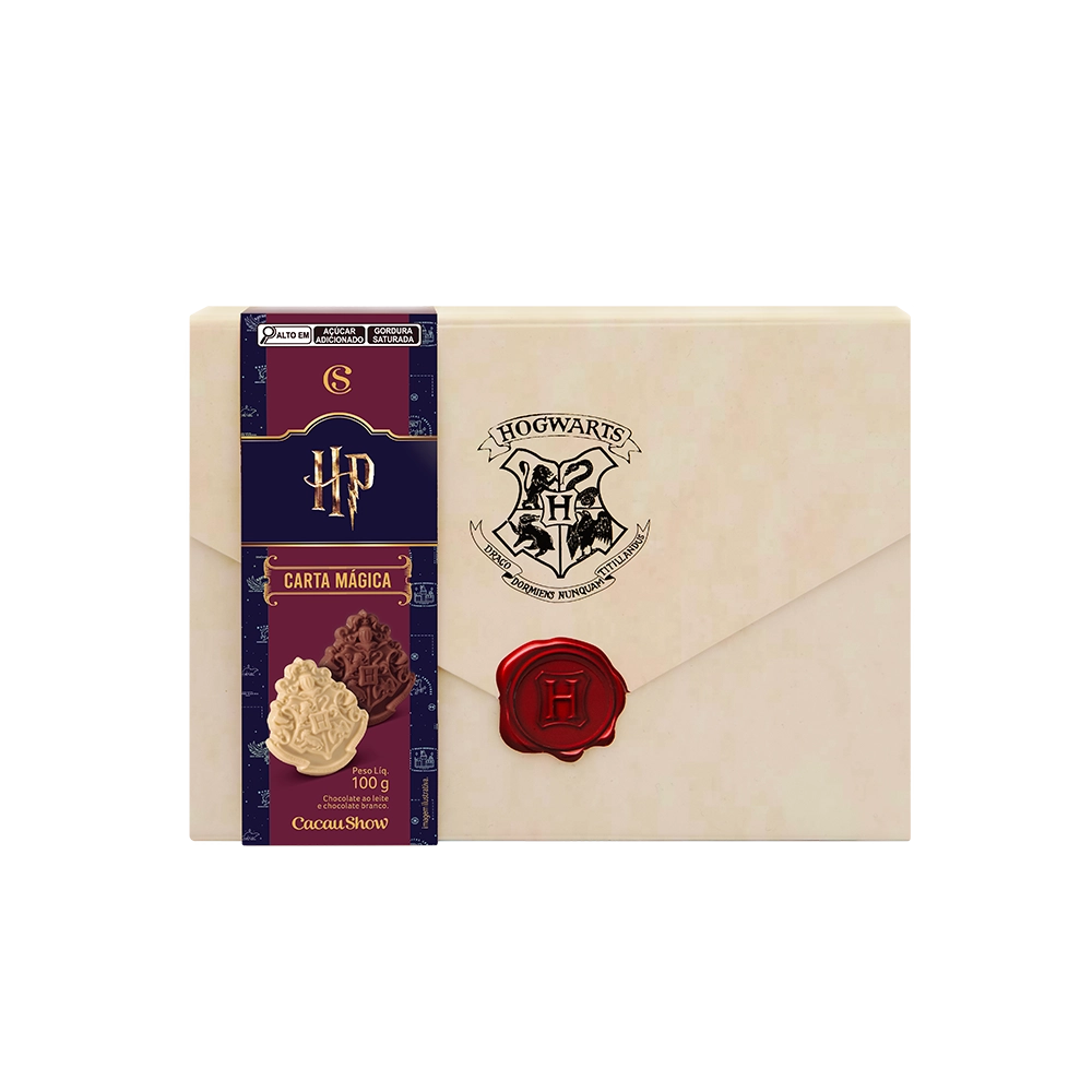 Caixa Carta de Hogwarts com Tabletes100g