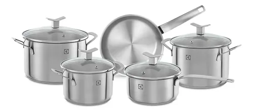 Electrolux Jogo de Panelas em Inox com 5 Peças Design com Fundo Triplo