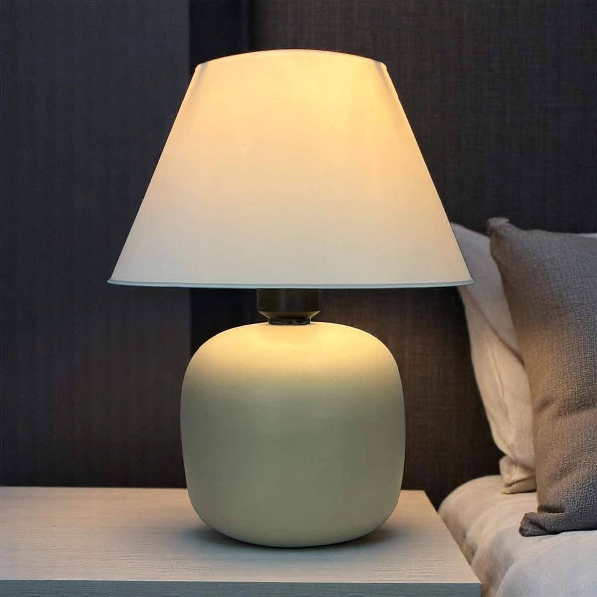 Abajur Luminária De Mesa Bujão Com Lâmpada Bivolt Cúpula (Capuccino)