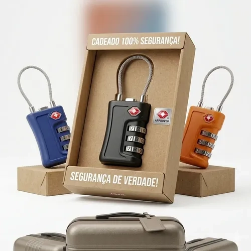 Cadeado Tsa Cabo Aço Senha Mala Viagem Aeroporto Mochila Nf