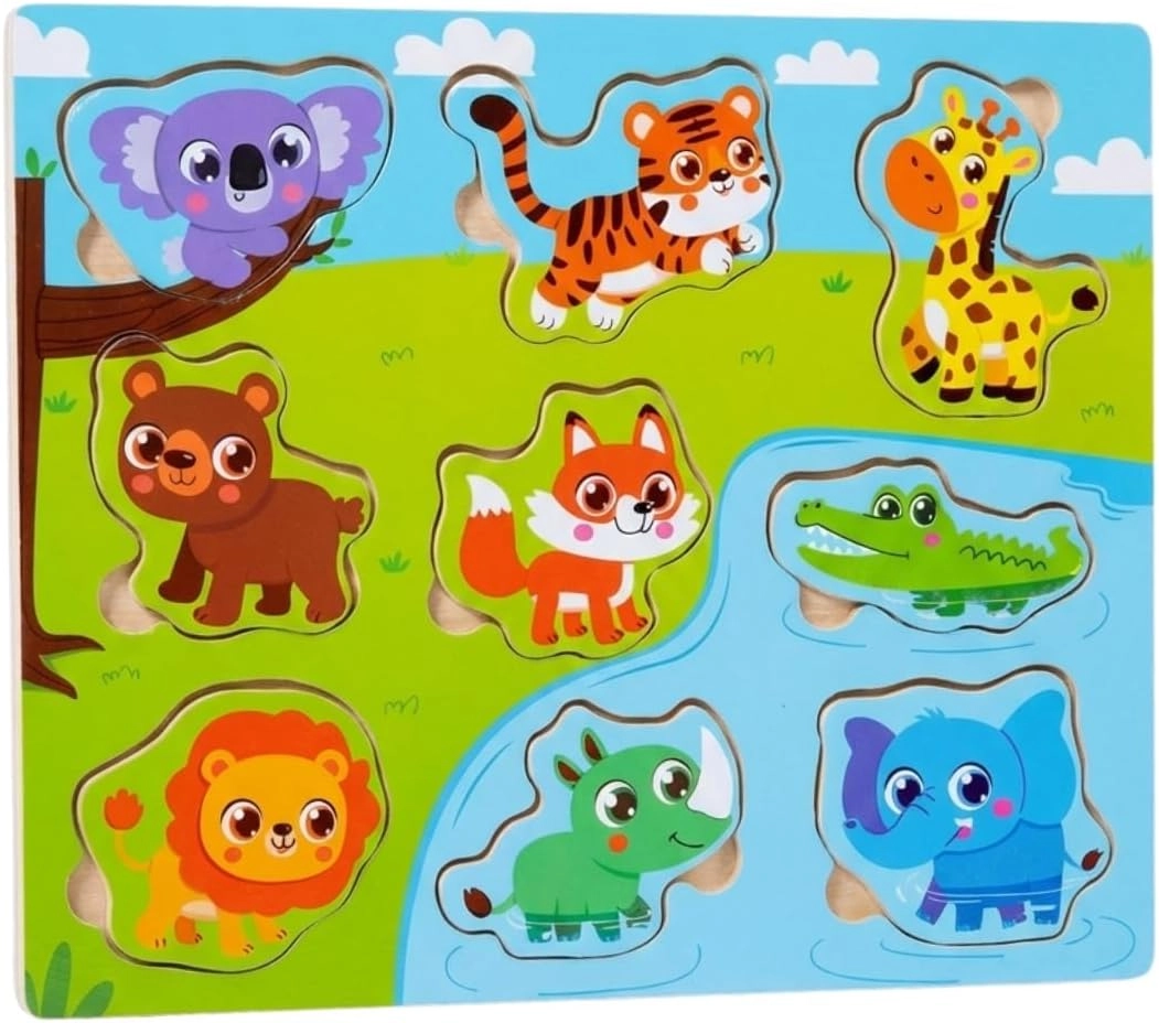 Kinderland Brinquedos Educativos Quebra Cabeça Infantil Montessori Animais 1 Anos ou Mais Presente Menina e Menino Educativo Desenvolvimento Cognitivo
