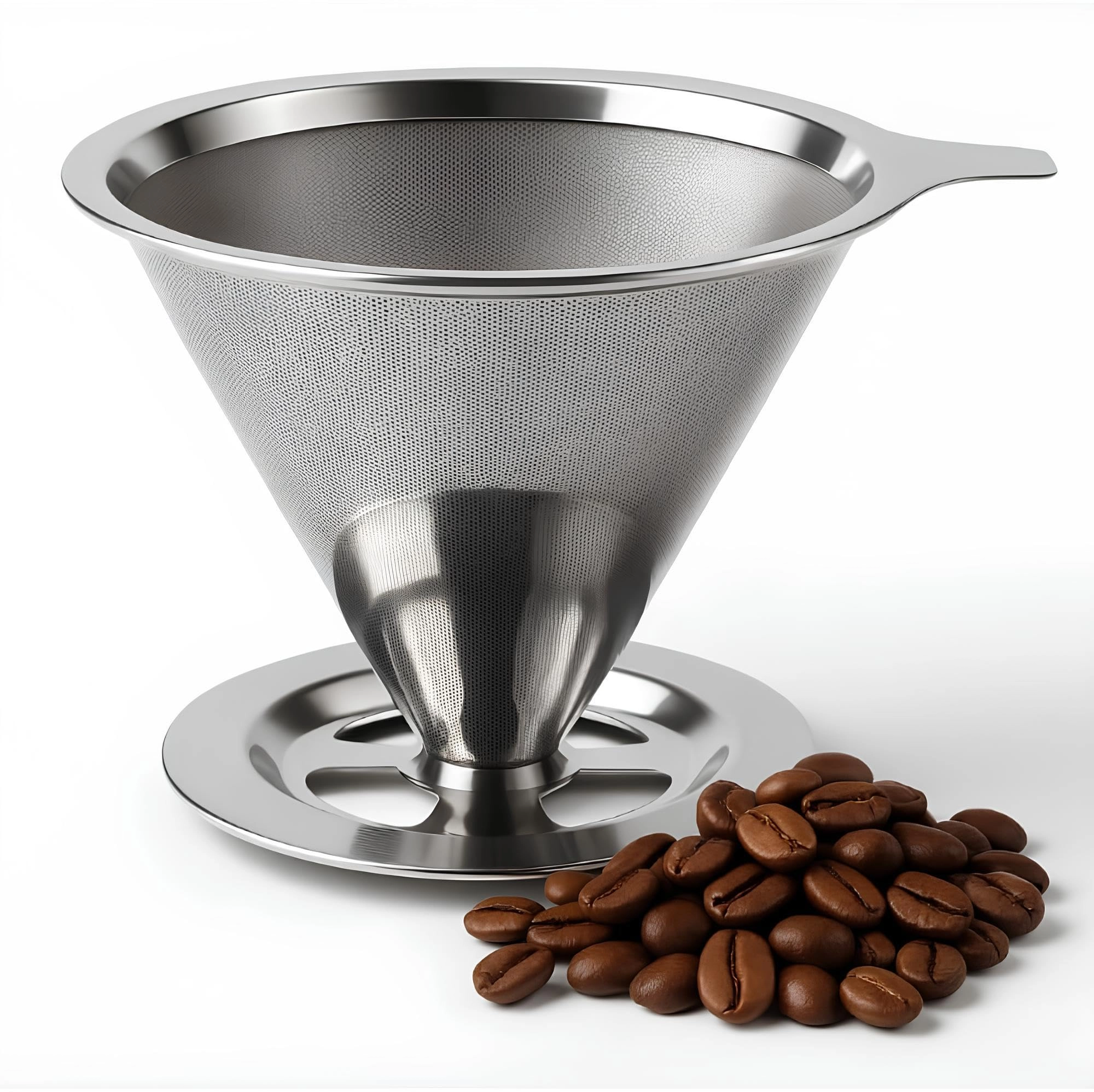 Coador de Café 103 Filtro Inox Reutilizável Premium – Peneira de Aço Durável e Sustentável, Sem Uso de Papel, Econômico e Ecológico, Fácil de Usar e Limpar, Preserva o Sabor Natural do Café